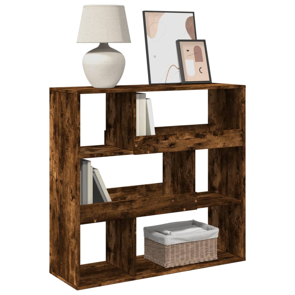 vidaXL Room Divider Smoked Oak 100x33x94.5 cm Engineered Wood - Brown