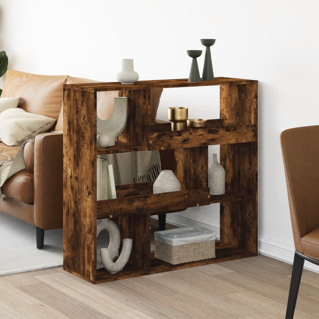 vidaXL Room Divider Smoked Oak 100x33x94.5 cm Engineered Wood - Brown