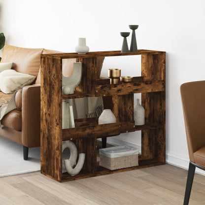 vidaXL Room Divider Smoked Oak 100x33x94.5 cm Engineered Wood - Brown