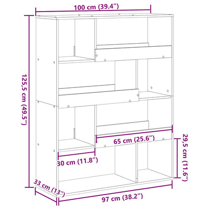 vidaXL Room Divider Concrete Grey 100x33x125.5 cm Engineered Wood