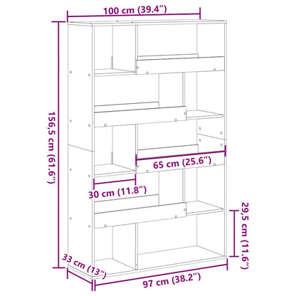 vidaXL Room Divider Black 100x33x156.5 cm Engineered Wood