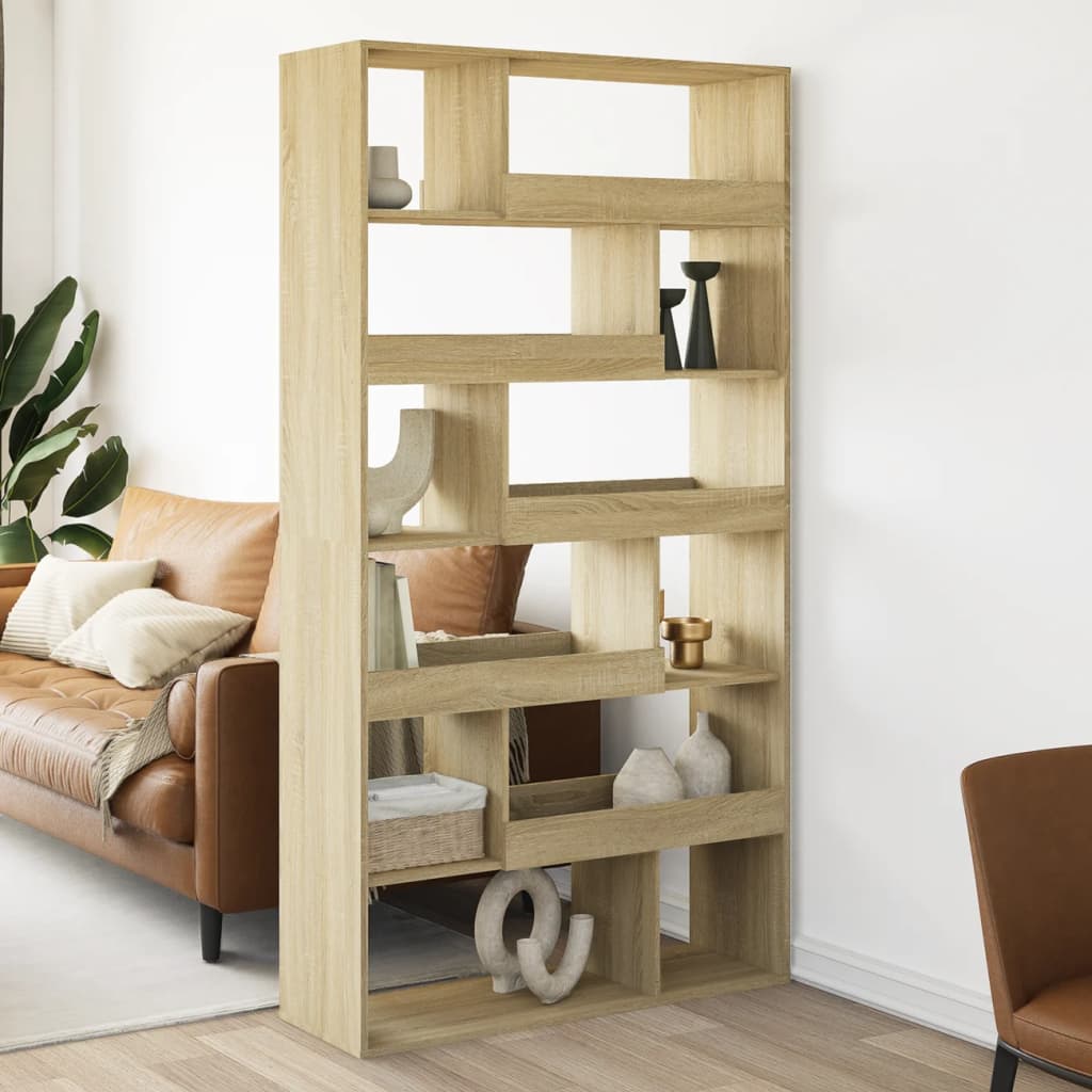 vidaXL Room Divider Sonoma Oak 100x33x187.5 cm Engineered Wood - Brown