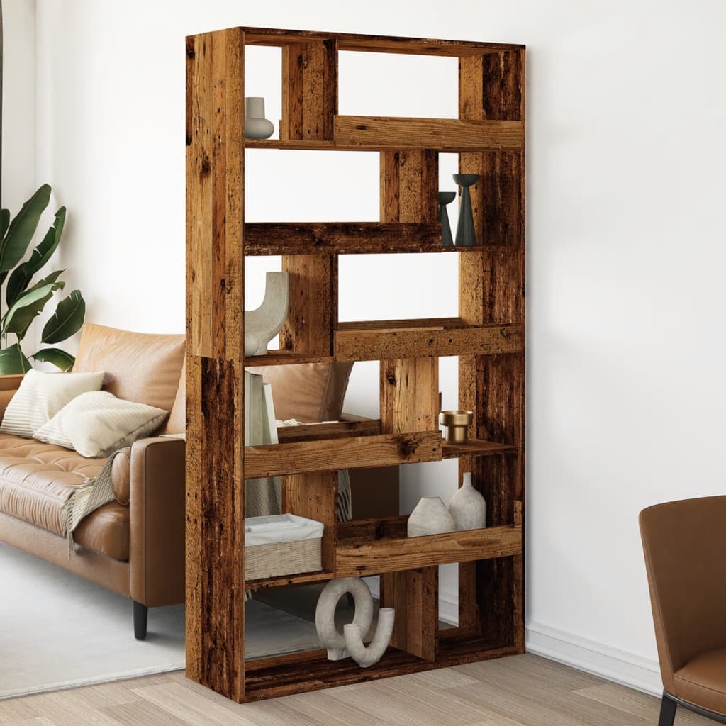 vidaXL Room Divider Old Wood 100x33x187.5 cm Engineered Wood - Brown
