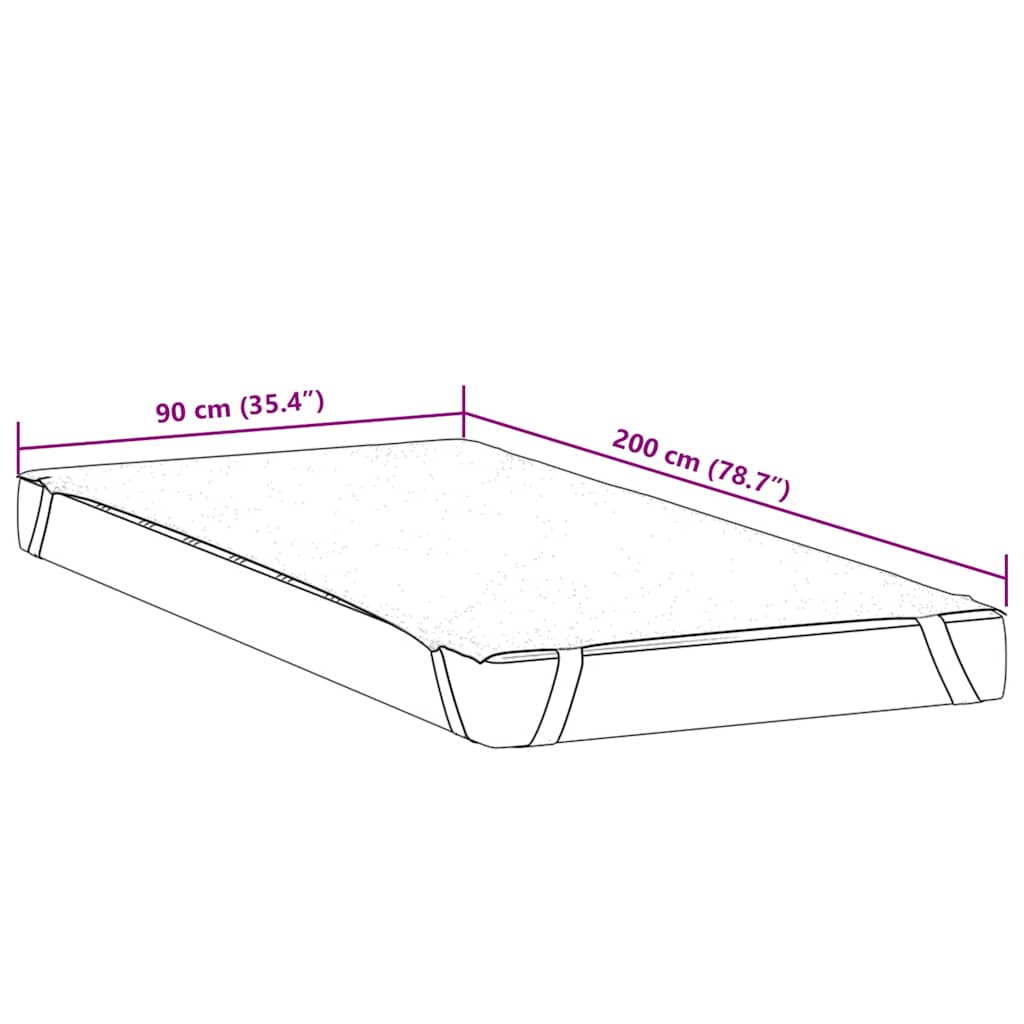 vidaXL Mattress Protector White 90x200 cm Waterproof - 200 x 90 cm