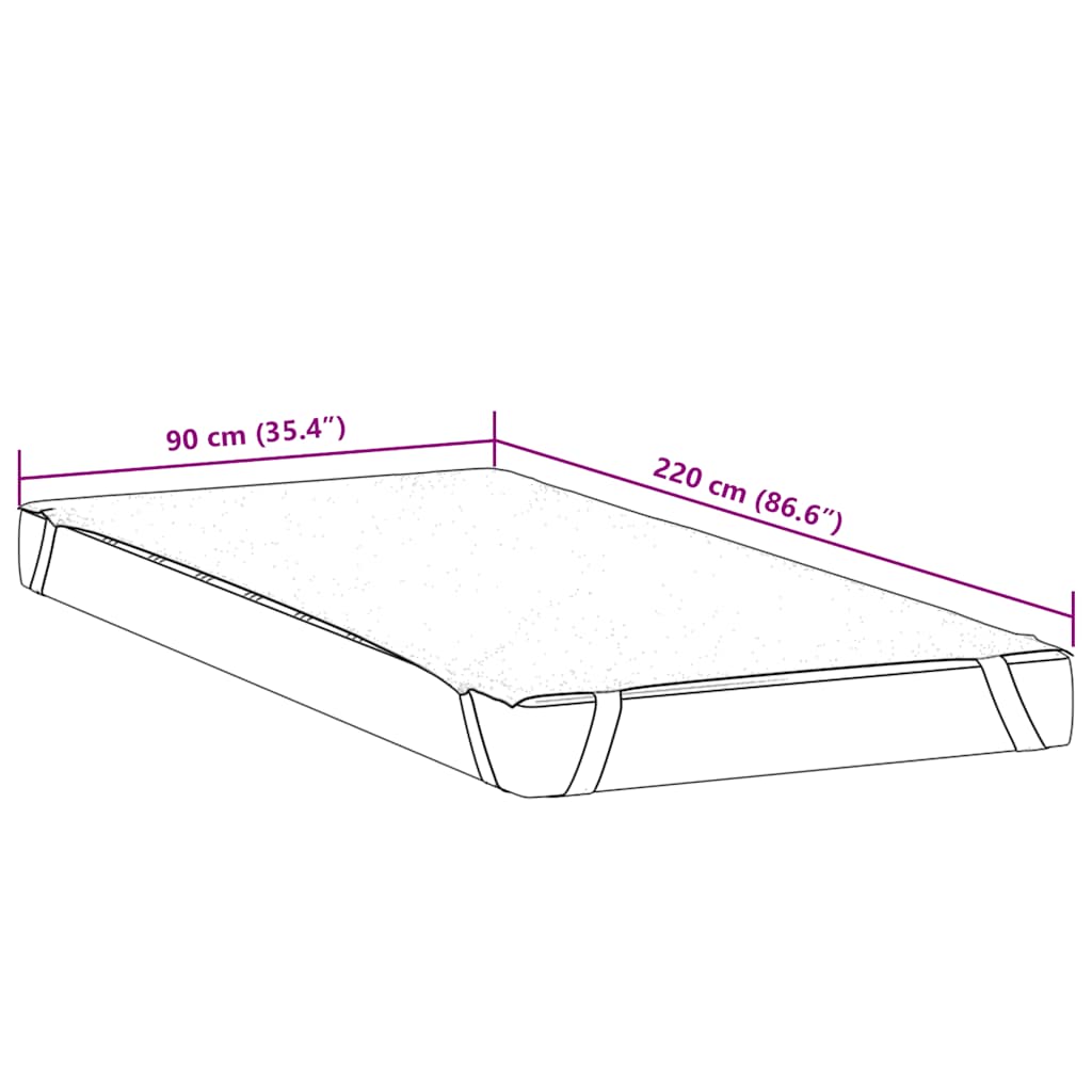 vidaXL Mattress Protector White 90x220 cm Waterproof - 220 x 90 cm