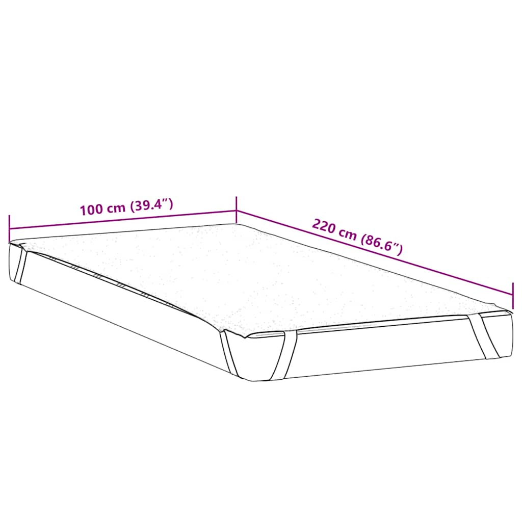vidaXL Mattress Protector White 100x220 cm Waterproof - 220 x 100 cm