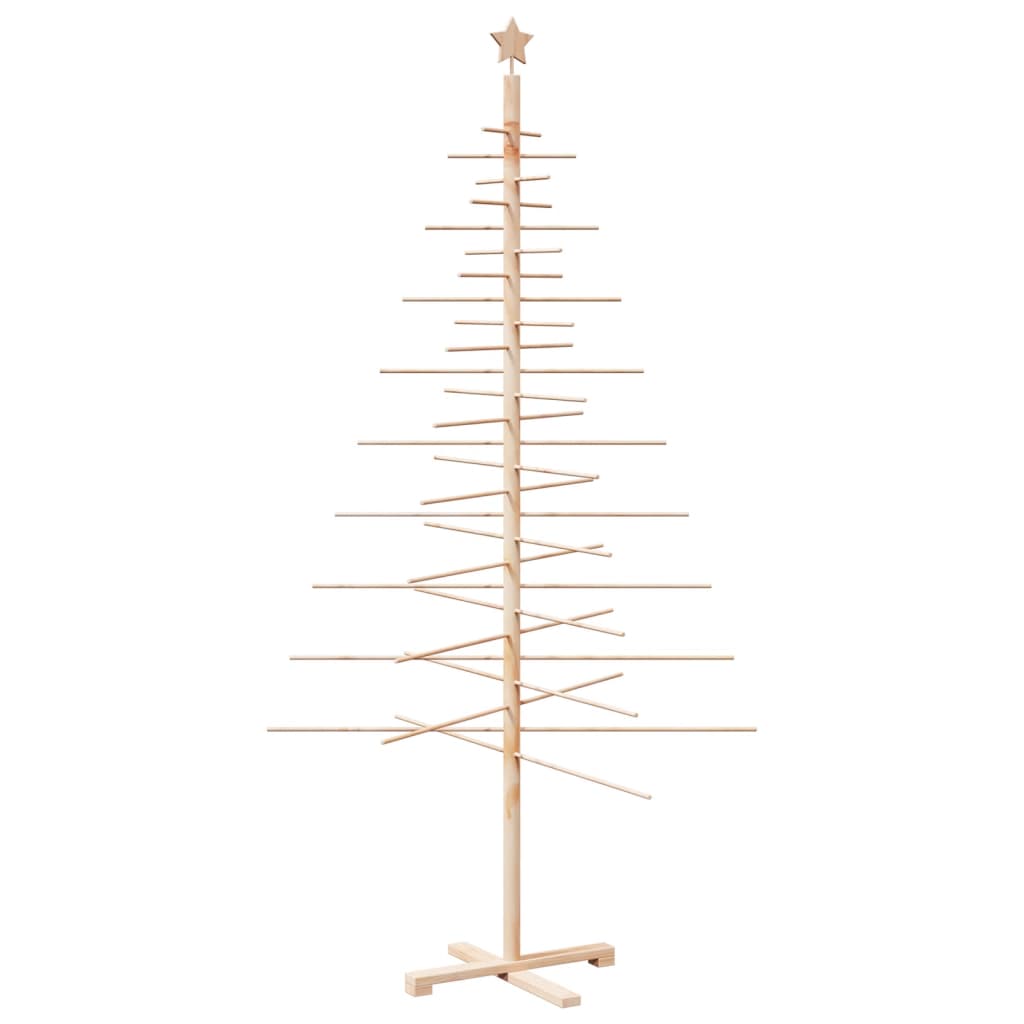 vidaXL Wooden Christmas Tree Bamboo Natural with Unfinished - Brown - 210 cm