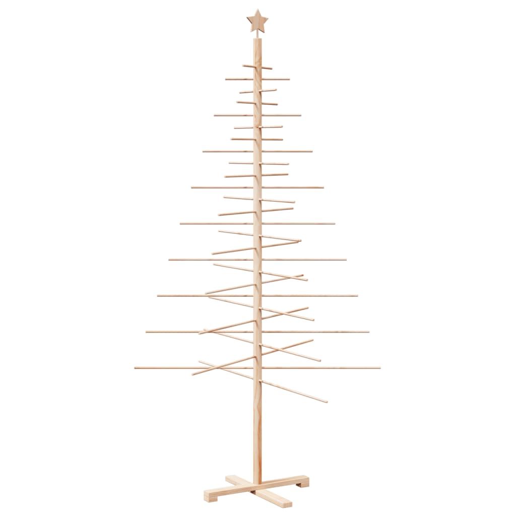 vidaXL Wooden Christmas Tree Bamboo Natural with Unfinished - Brown - 210 cm
