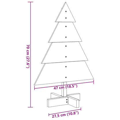 vidaXL Wooden Christmas Tree for Decoration 70 cm Solid Wood - Brown