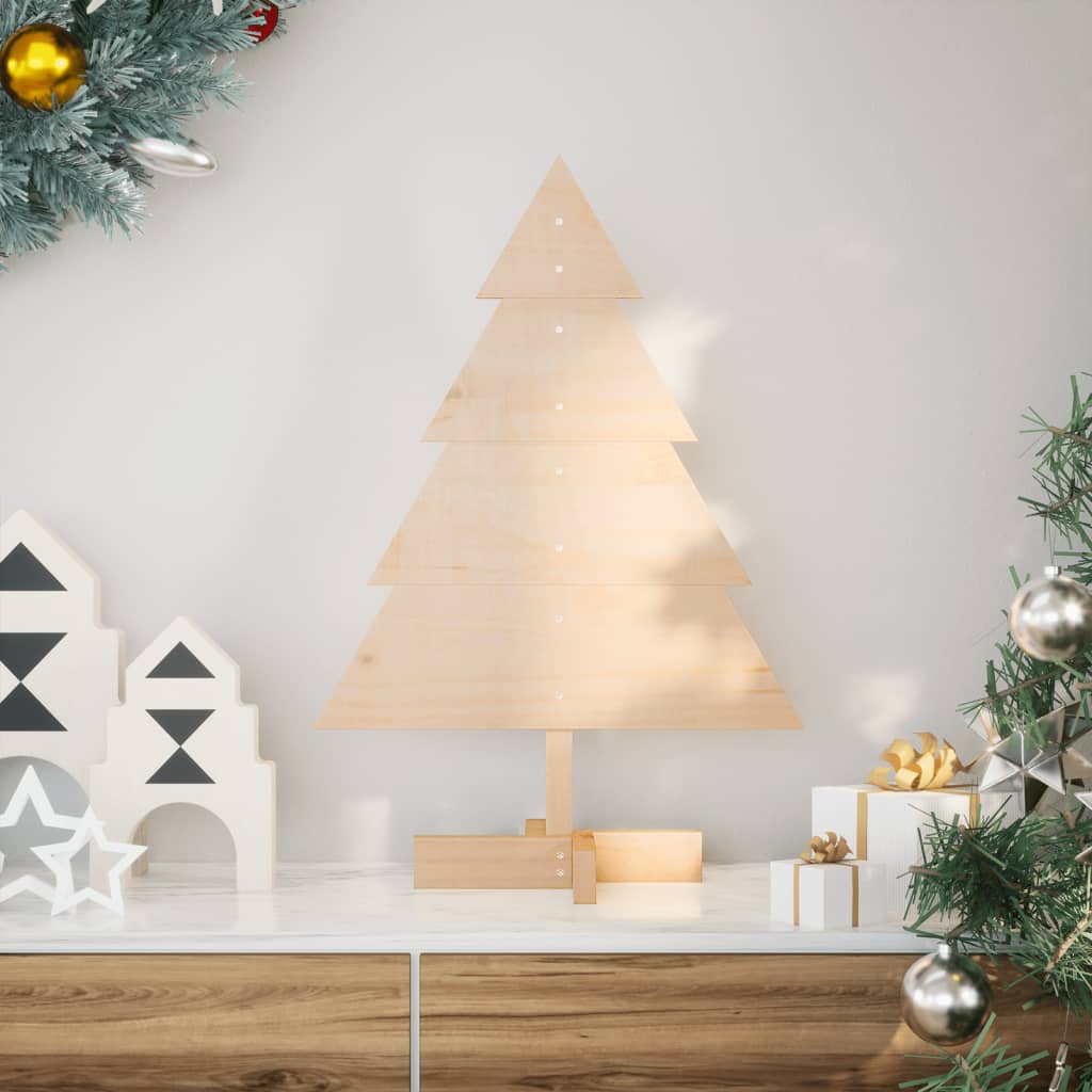 vidaXL Wooden Christmas Tree for Decoration 70 cm Solid Wood - Brown
