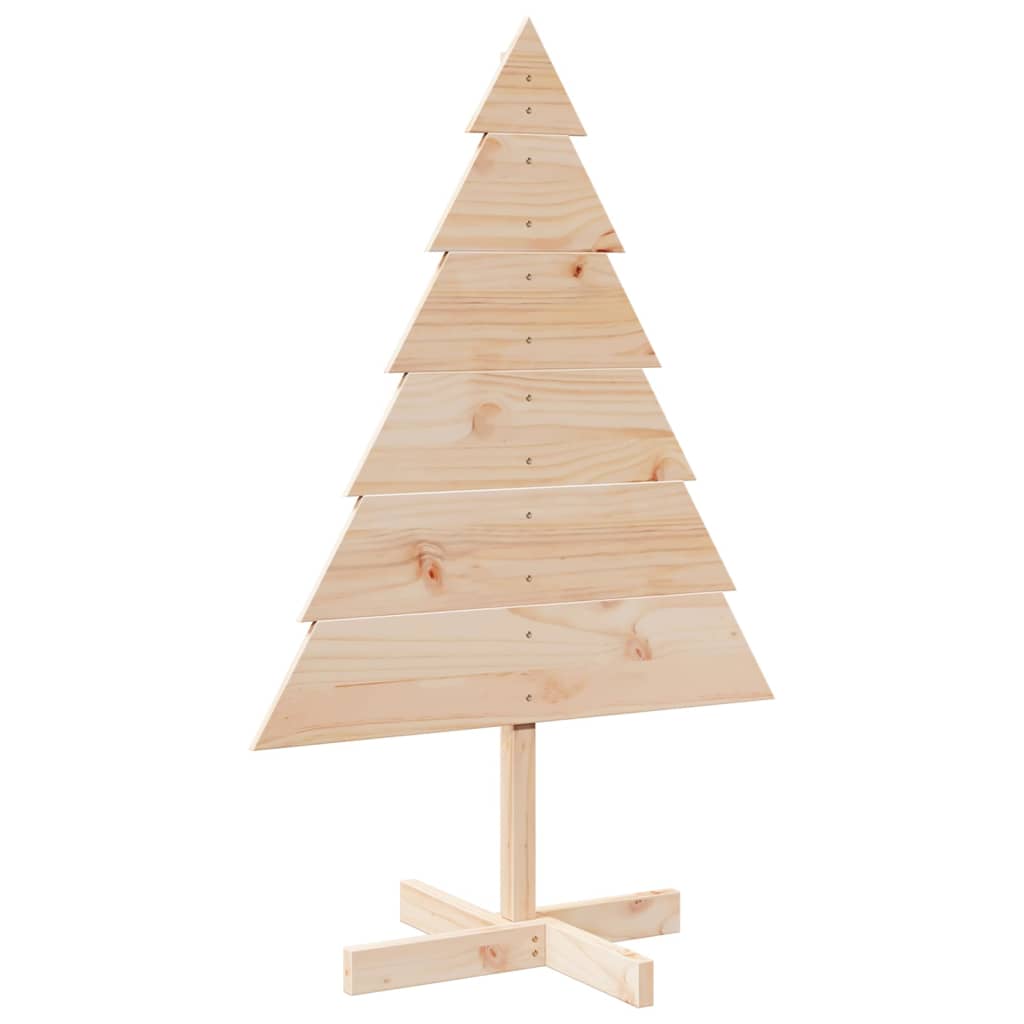 vidaXL Wooden Christmas Tree for Decoration 110 cm Solid Wood - Brown