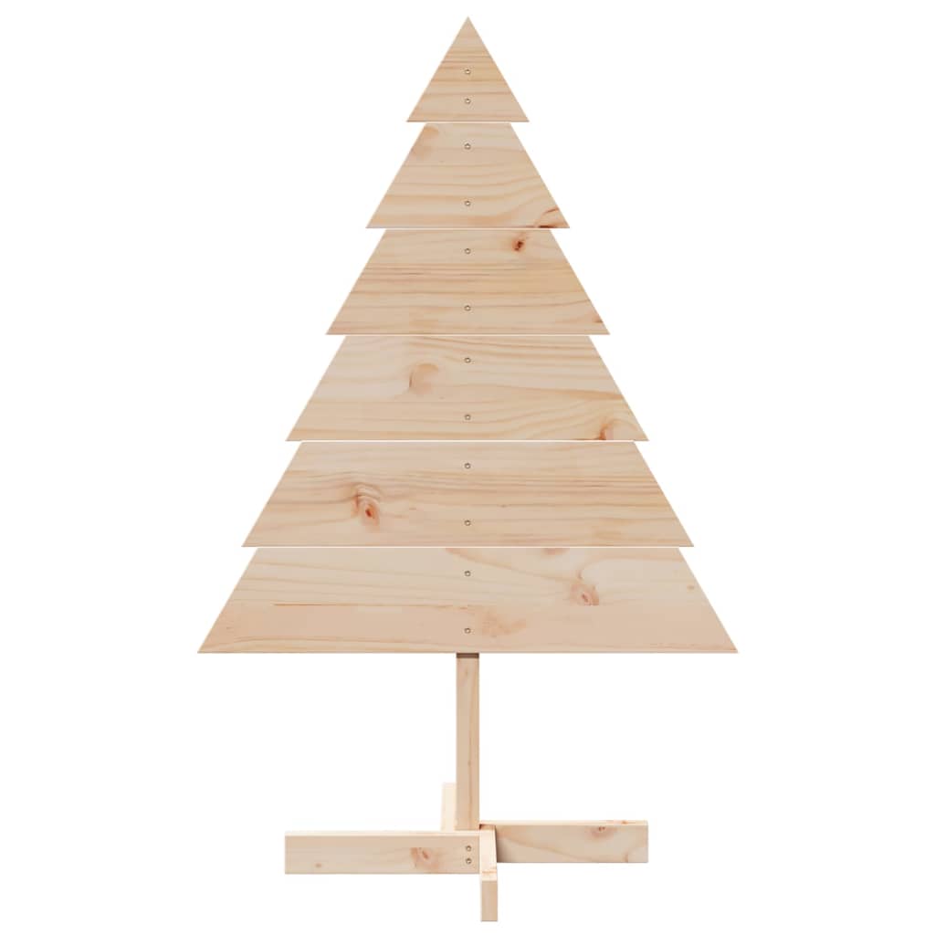 vidaXL Wooden Christmas Tree for Decoration 110 cm Solid Wood - Brown