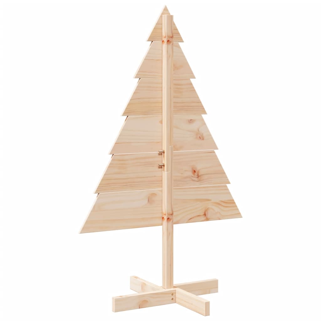 vidaXL Wooden Christmas Tree for Decoration 110 cm Solid Wood - Brown