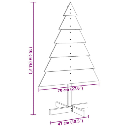 vidaXL Wooden Christmas Tree for Decoration 110 cm Solid Wood - Brown