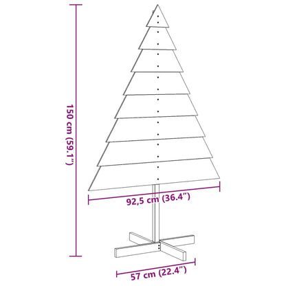 vidaXL Wooden Christmas Tree for Decoration 150 cm Solid Wood - Brown
