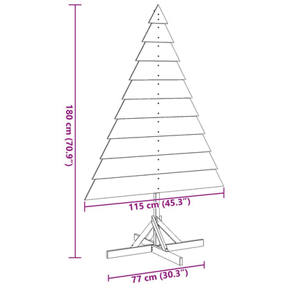 vidaXL Wooden Christmas Tree for Decoration 180 cm Solid Wood - Brown