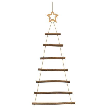 vidaXL Hanging Christmas Trees with Top Stars 2 pcs 42x90 cm Natural Branch
