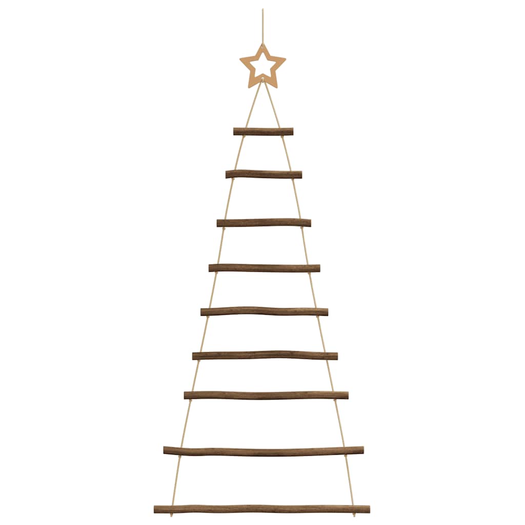 vidaXL Hanging Christmas Trees with Top Stars 2 pcs 55x120 cm Natural Branch