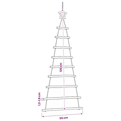 vidaXL Hanging Christmas Trees with Top Stars 2 pcs 55x120 cm Natural Branch