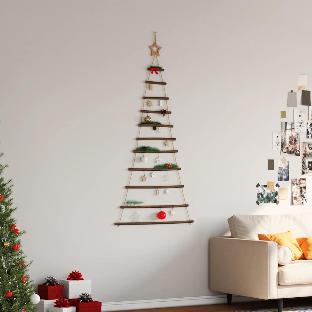 vidaXL Hanging Christmas Tree with Top Star 74x150 cm Natural Branch