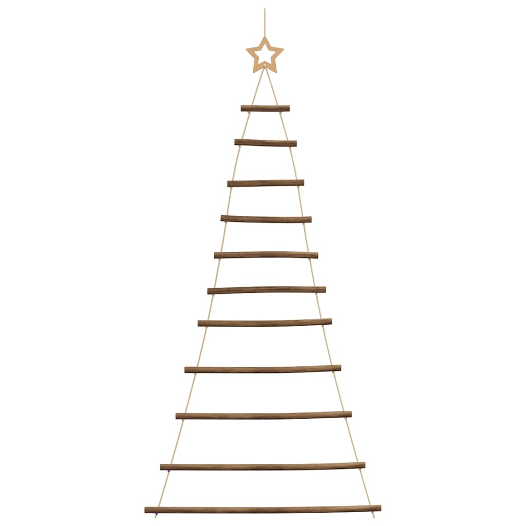vidaXL Hanging Christmas Tree with Top Star 74x150 cm Natural Branch