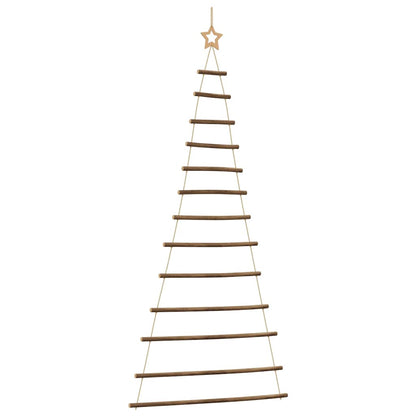 vidaXL Hanging Christmas Tree with Top Star 86x180 cm Natural Branch