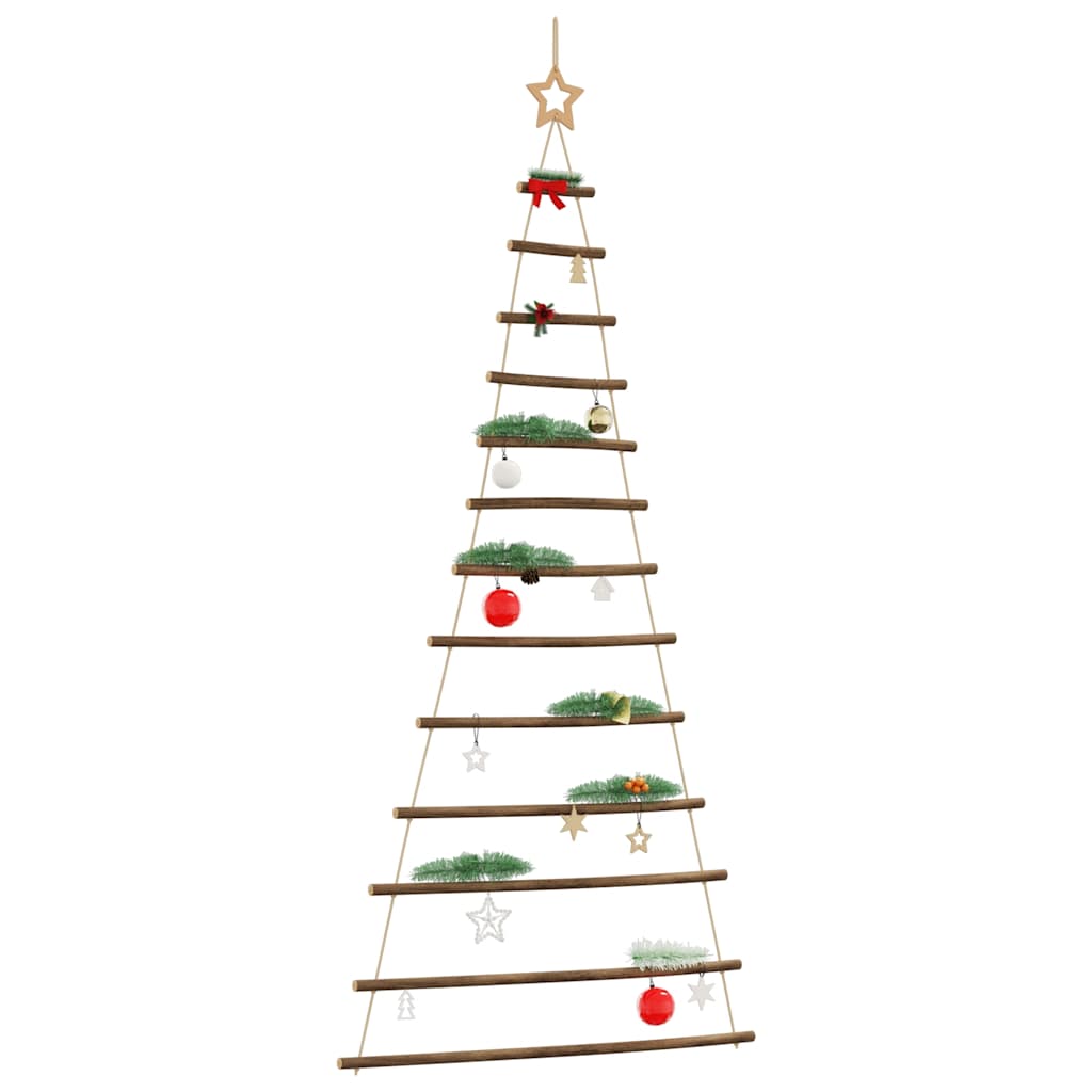 vidaXL Hanging Christmas Tree with Top Star 86x180 cm Natural Branch