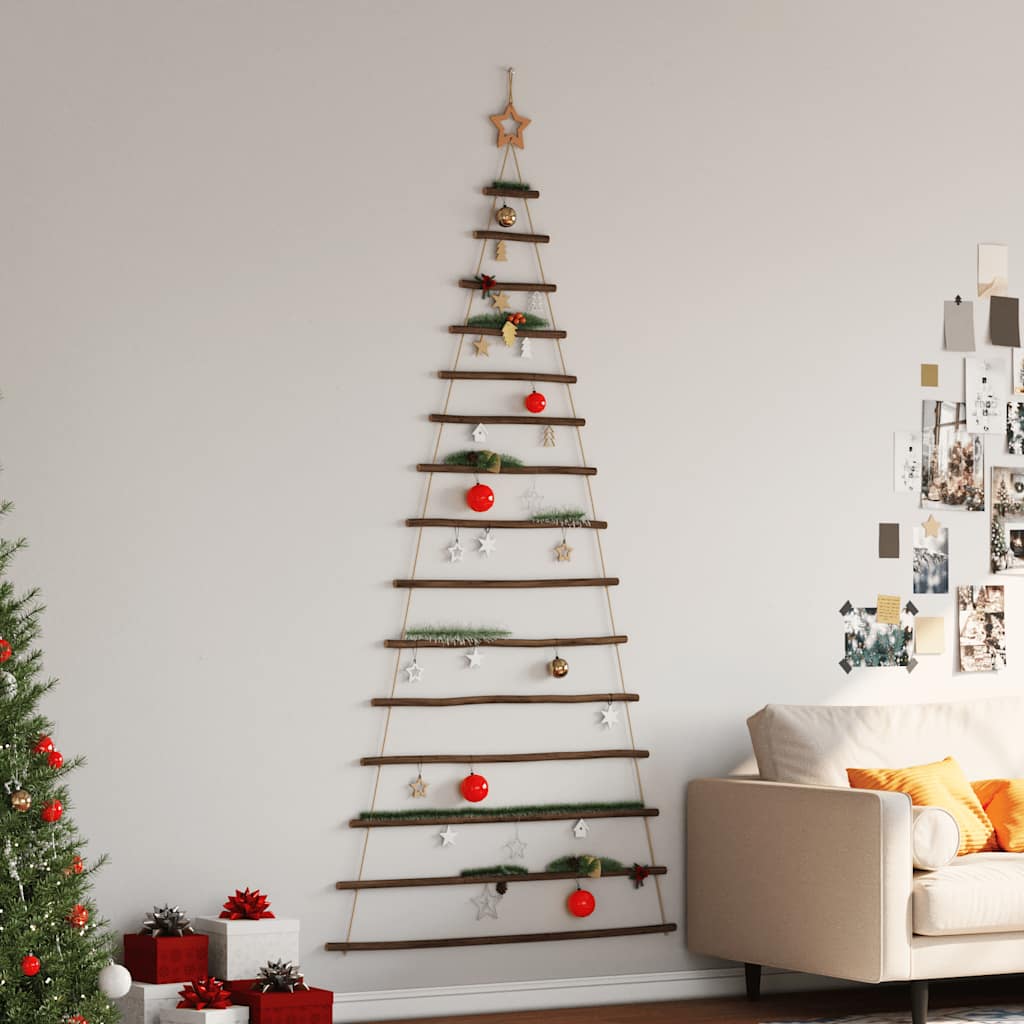 vidaXL Hanging Christmas Tree with Top Star 100x210 cm Natural Branch