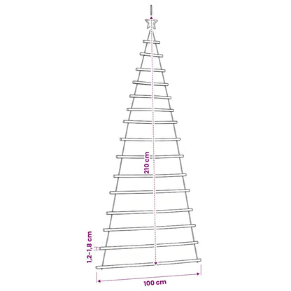vidaXL Hanging Christmas Tree with Top Star 100x210 cm Natural Branch