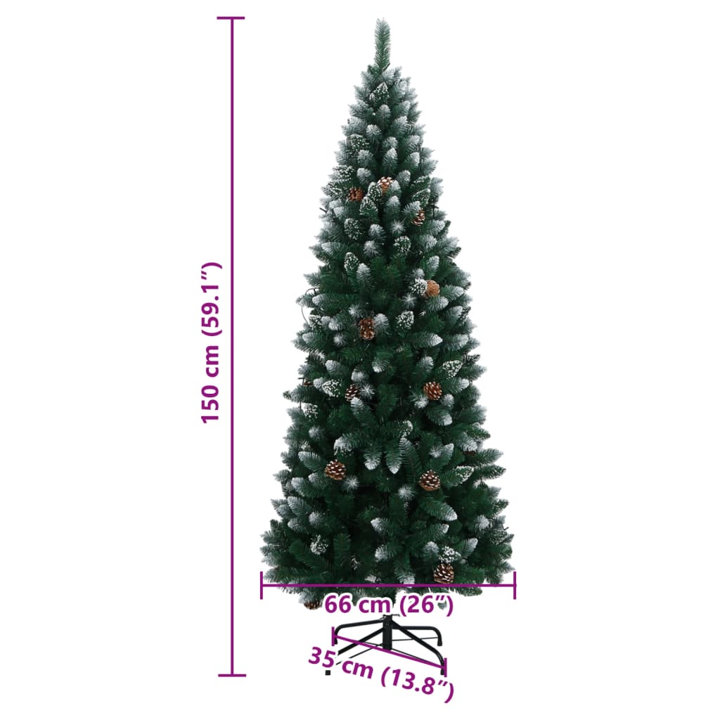vidaXL Artificial Christmas Tree 150 LEDs 150 cm - Green