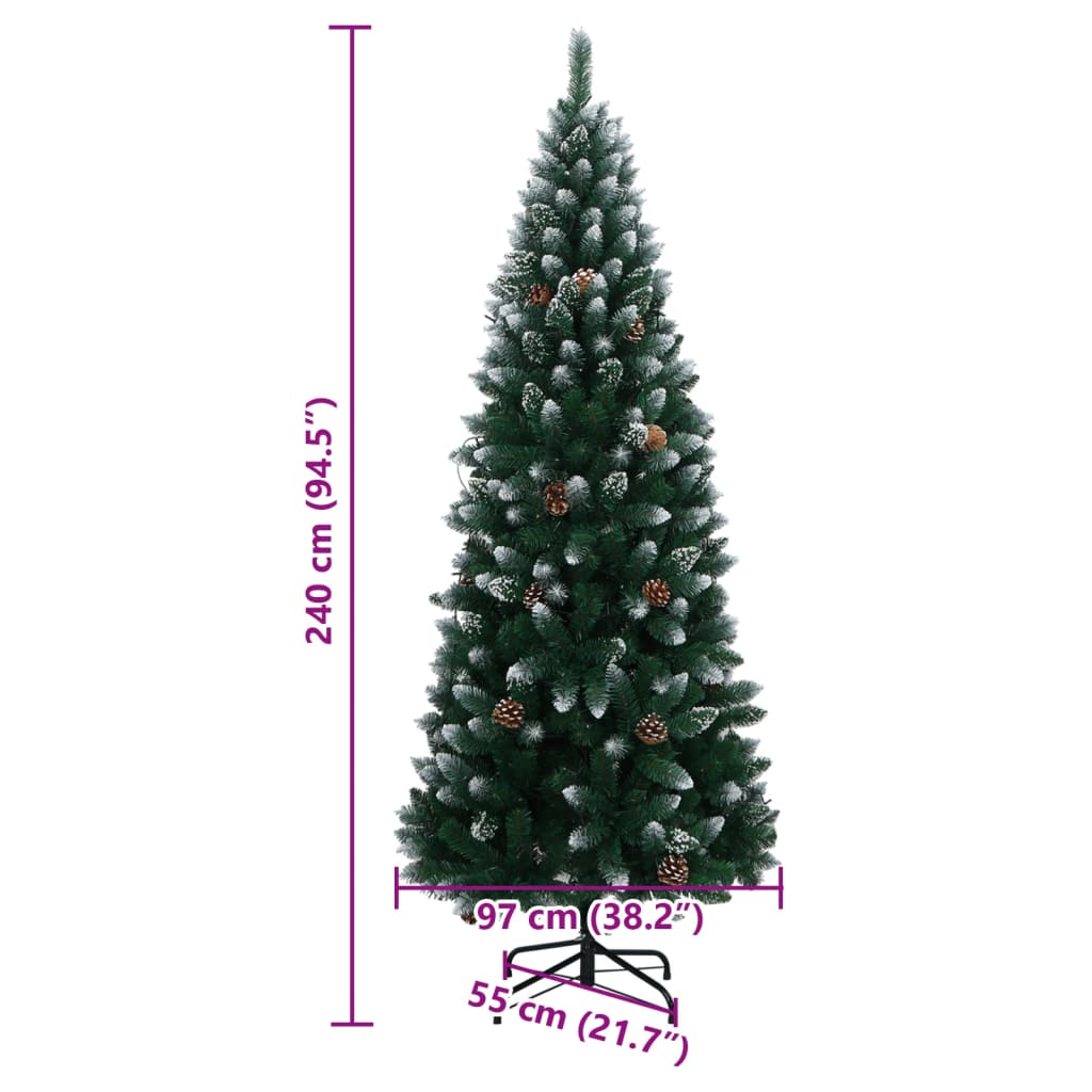 vidaXL Artificial Christmas Tree 300 LEDs 240 cm - Green