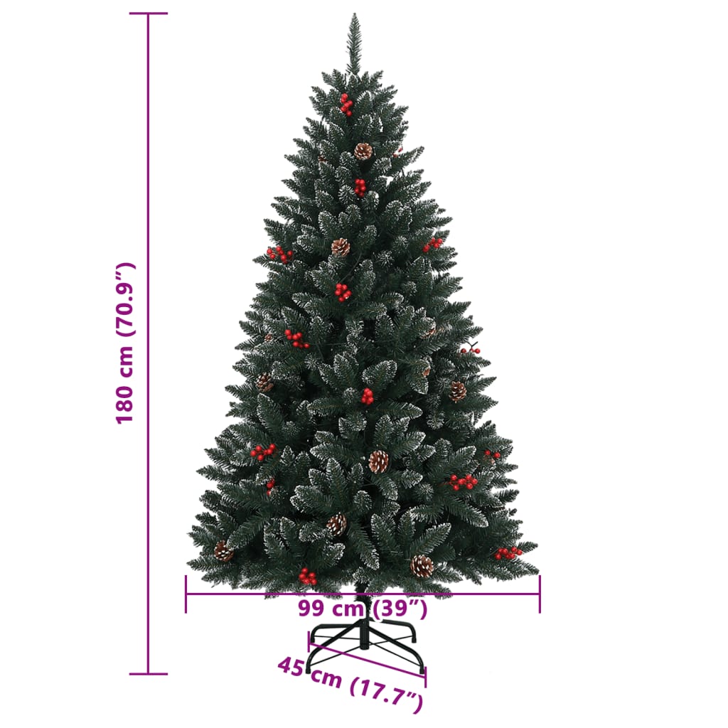 vidaXL Artificial Christmas Tree 300 LEDs 180 cm - Green - 35725