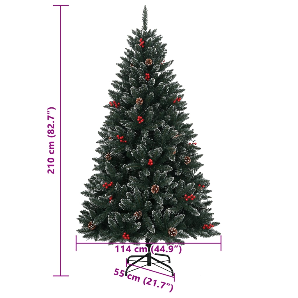 vidaXL Artificial Christmas Tree 300 LEDs 210 cm - Green - 35738