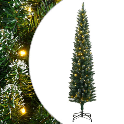 vidaXL Artificial Slim Christmas Tree 150 LEDs 120 cm - Green