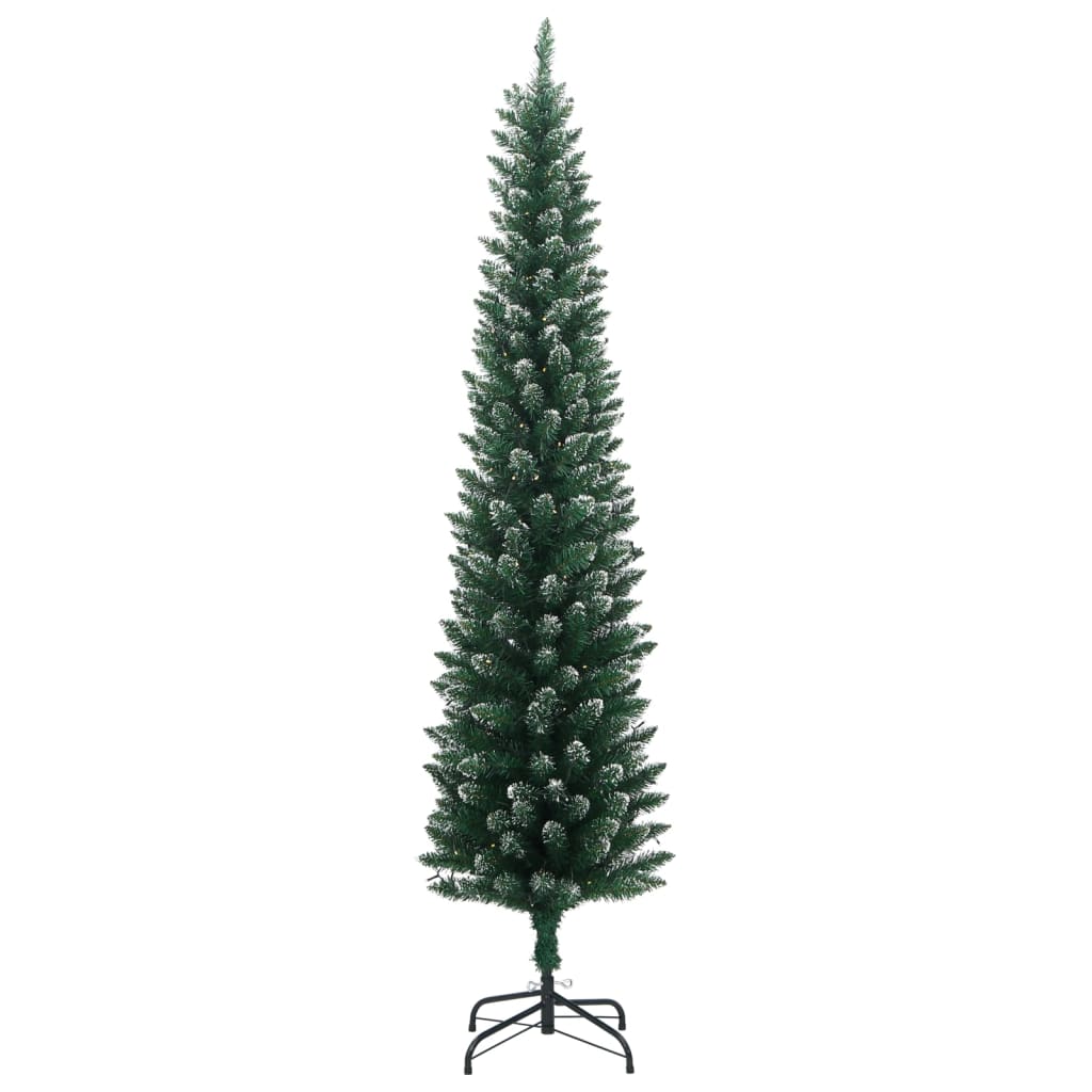 vidaXL Artificial Slim Christmas Tree 150 LEDs 120 cm - Green