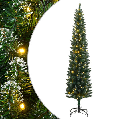 vidaXL Artificial Slim Christmas Tree 150 LEDs 150 cm - Green