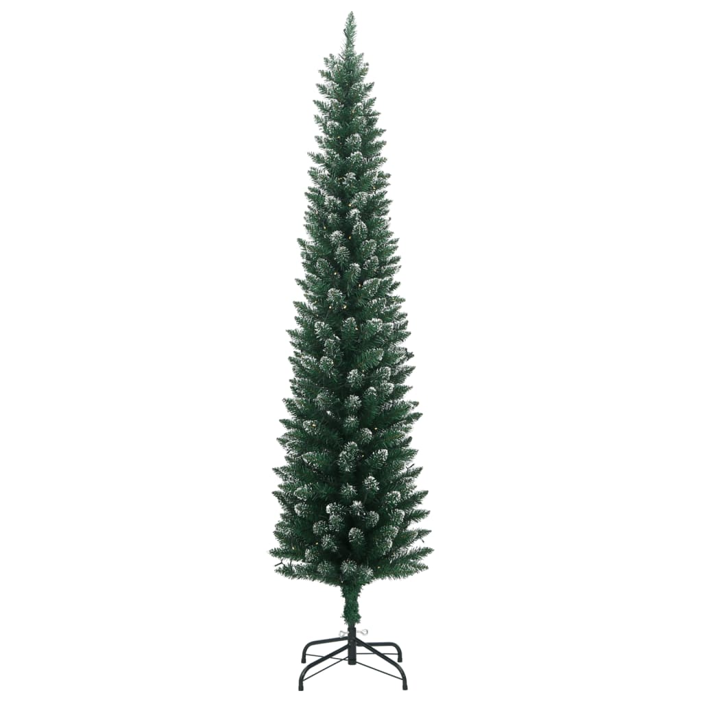 vidaXL Artificial Slim Christmas Tree 150 LEDs 150 cm - Green