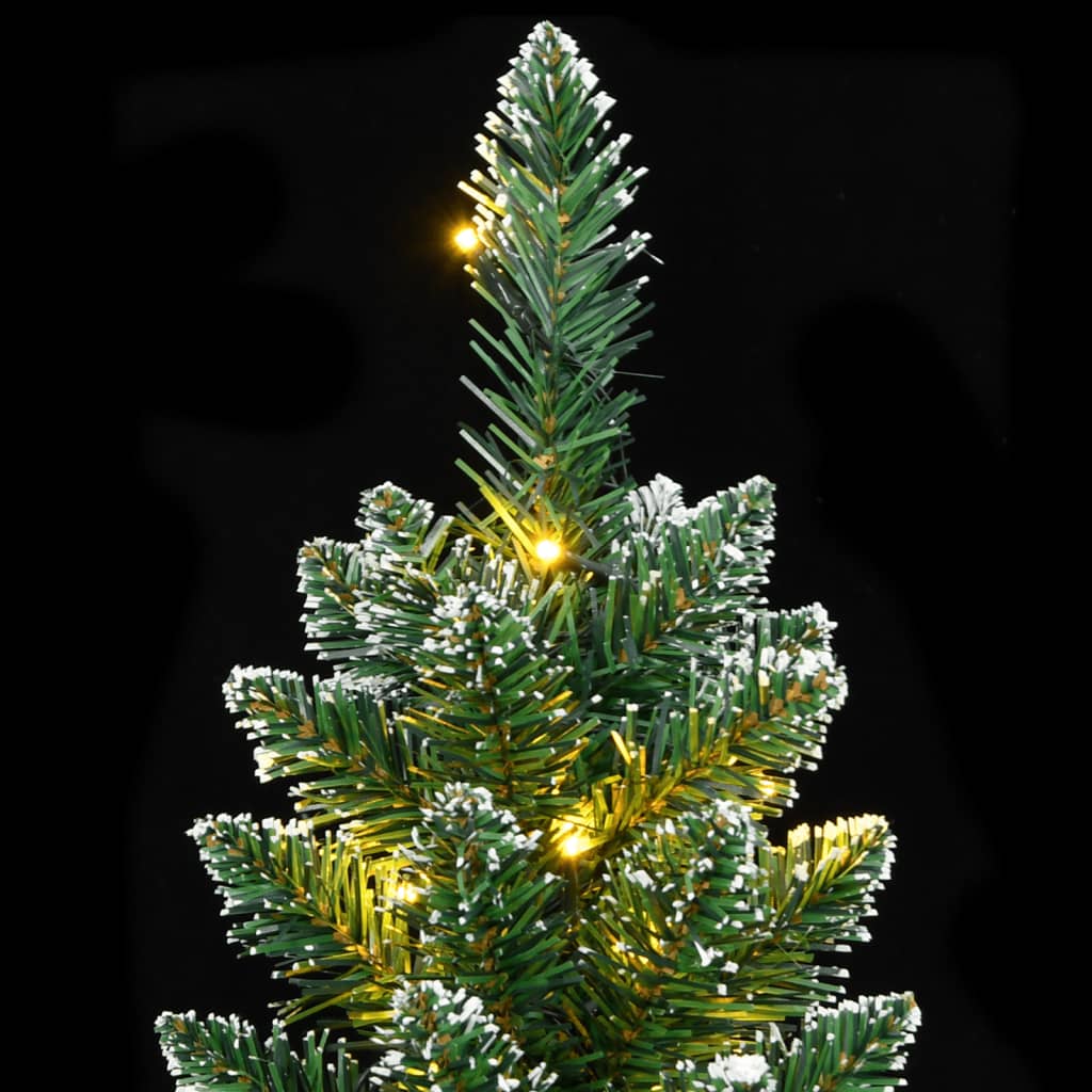 vidaXL Artificial Slim Christmas Tree 300 LEDs 180 cm - Green