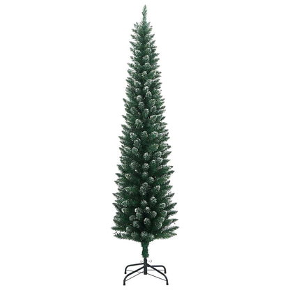 vidaXL Artificial Slim Christmas Tree 300 LEDs 210 cm - Green