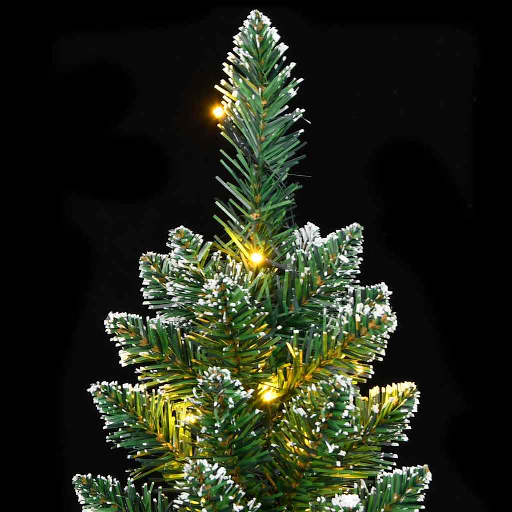vidaXL Artificial Slim Christmas Tree 300 LEDs 210 cm - Green