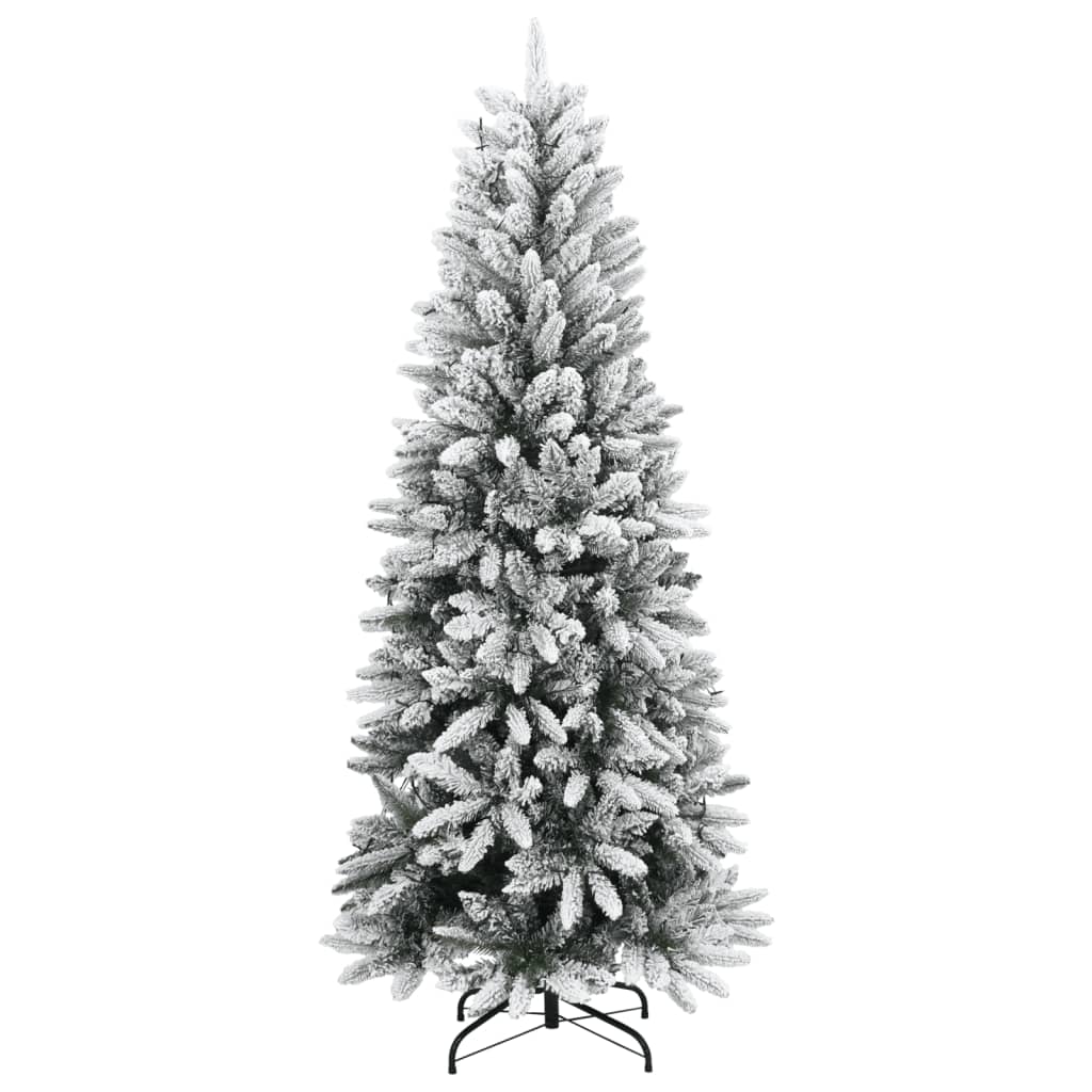 vidaXL Artificial Christmas Tree 150 LEDs and Flocked Snow 120 cm - Green