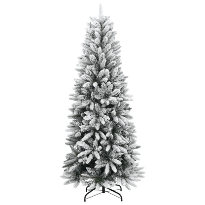 vidaXL Artificial Christmas Tree 150 LEDs and Flocked Snow 120 cm - Green