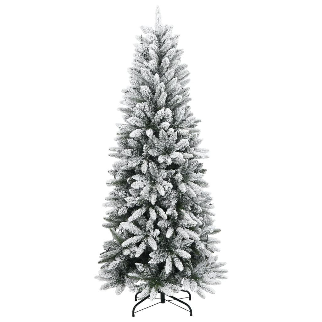 vidaXL Artificial Christmas Tree 150 LEDs and Flocked Snow 150 cm - Green