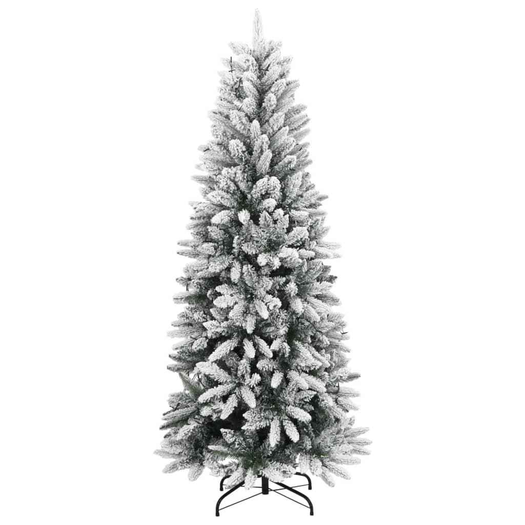 vidaXL Artificial Christmas Tree 300 LEDs and Flocked Snow 180 cm - Green