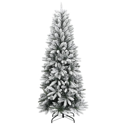 vidaXL Artificial Christmas Tree 300 LEDs and Flocked Snow 180 cm - Green