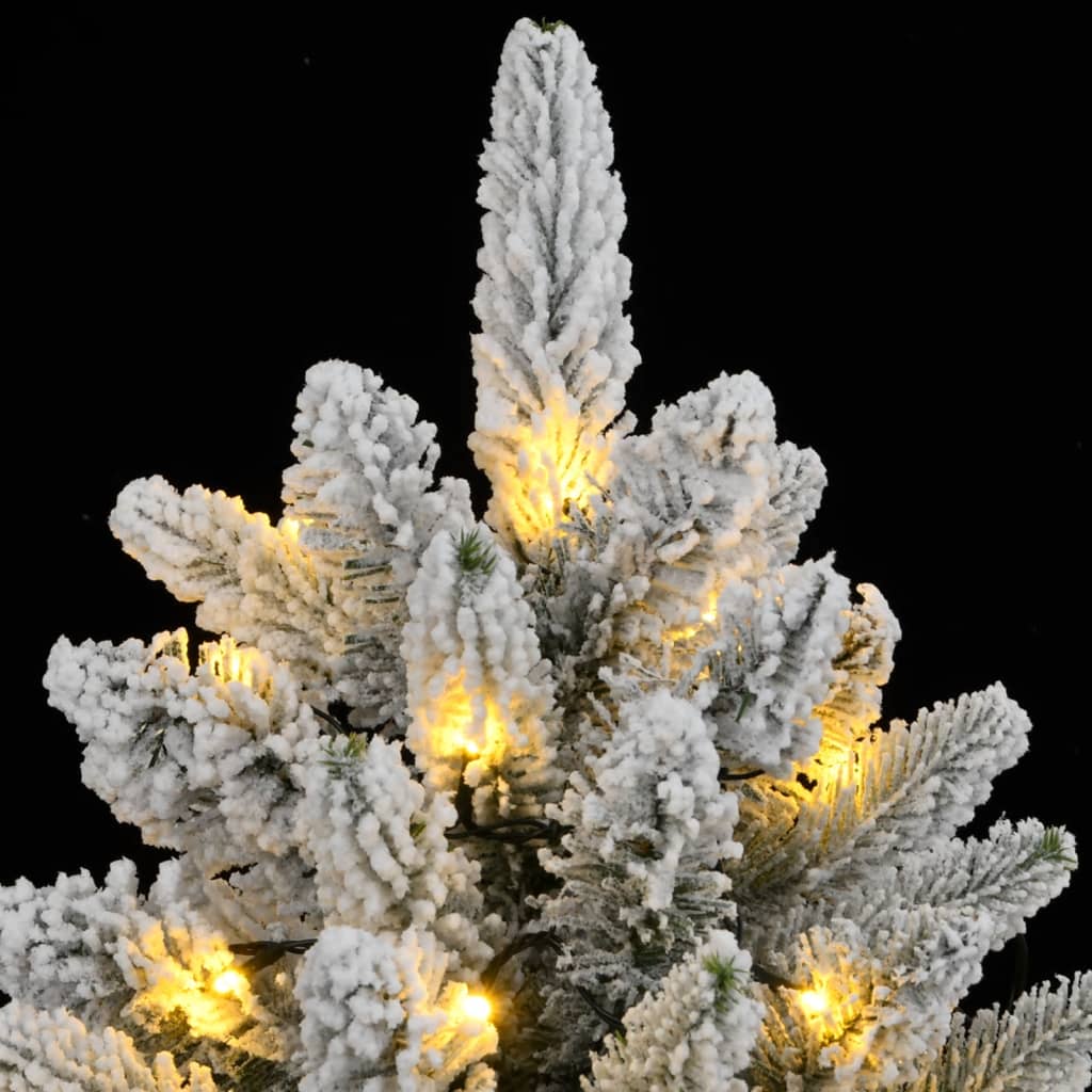 vidaXL Artificial Christmas Tree 300 LEDs and Flocked Snow 210 cm - Green