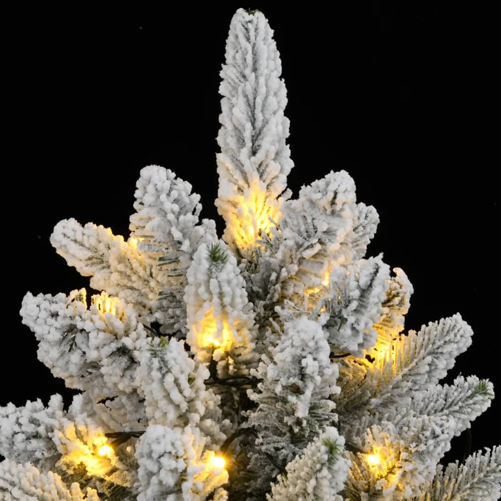 vidaXL Artificial Christmas Tree 300 LEDs and Flocked Snow 240 cm - Green