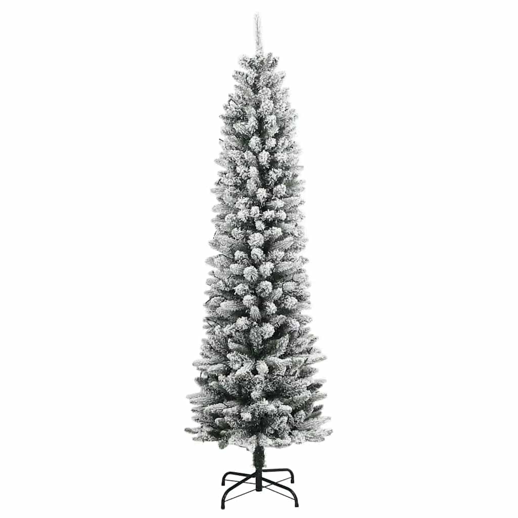 vidaXL Artificial Christmas Tree 150 LEDs and Flocked Snow 120 cm - Green - 35816