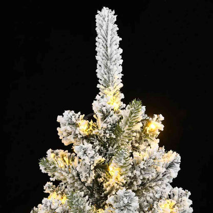 vidaXL Artificial Christmas Tree 150 LEDs and Flocked Snow 120 cm - Green - 35816