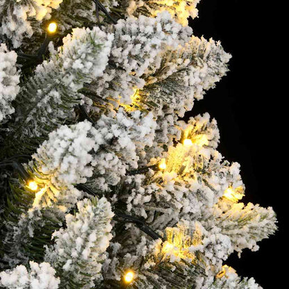 vidaXL Artificial Christmas Tree 150 LEDs and Flocked Snow 120 cm - Green - 35816
